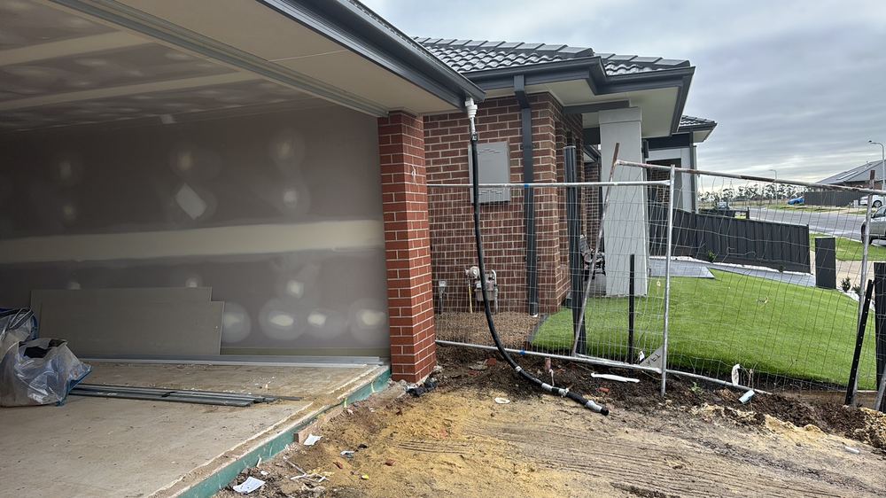 Stormwater pipe missing where the drawings show a connection, found during a fixing inspection in Beveridge