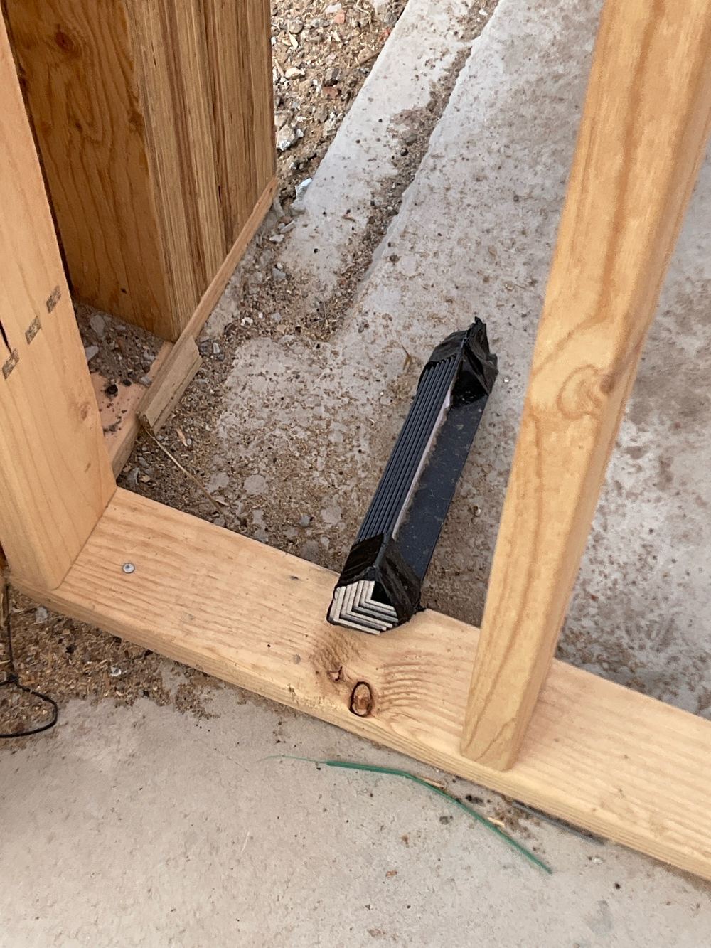 Sill supports under the external door openings not yet completed, Beveridge